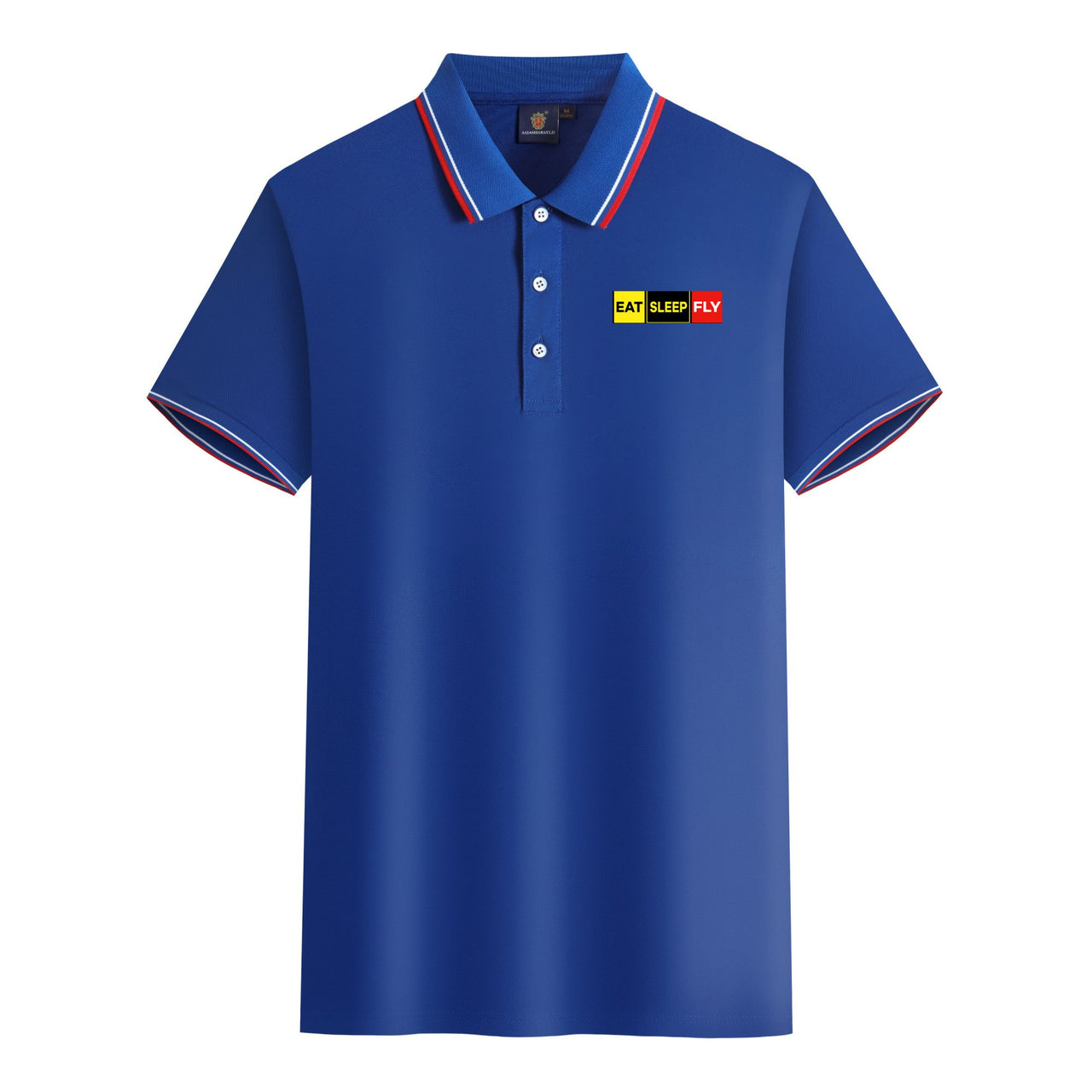 Eat Sleep Fly (Colourful) Designed Stylish Polo T-Shirts