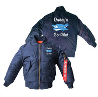 Thumbnail for Daddy's Co-Pilot (Jet Airplane) Designed Children Bomber Jackets
