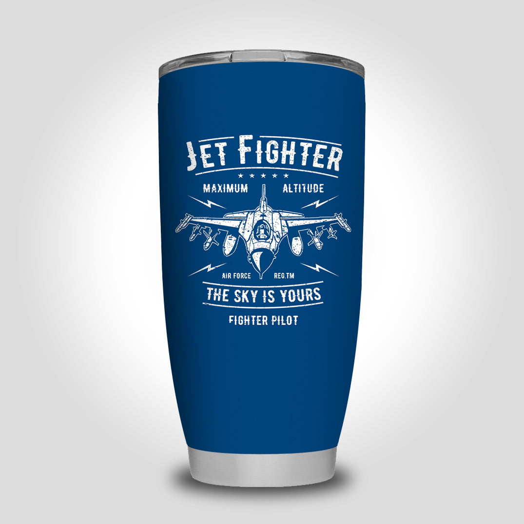 Jet Fighter - The Sky is Yours Designed Tumbler Travel Mugs