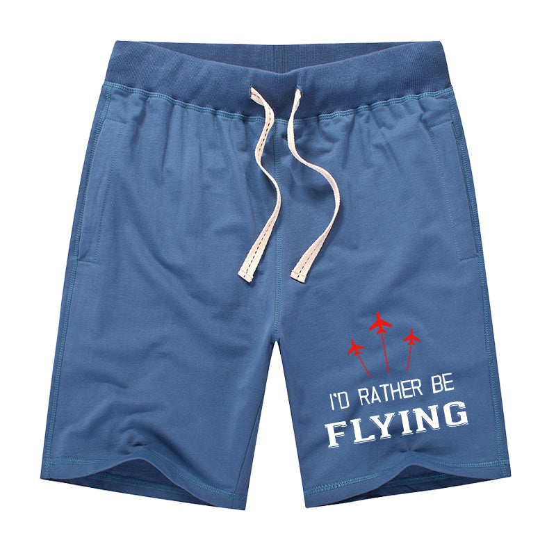I'D Rather Be Flying Designed Cotton Shorts