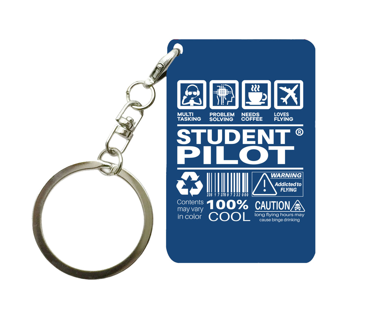 Student Pilot Label Designed Key Chains