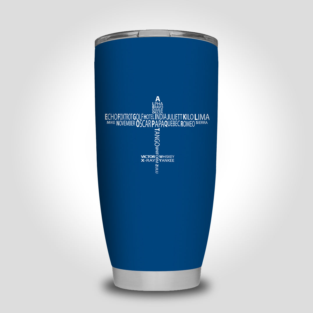 Propeller Shape Aviation Alphabet Designed Tumbler Travel Mugs