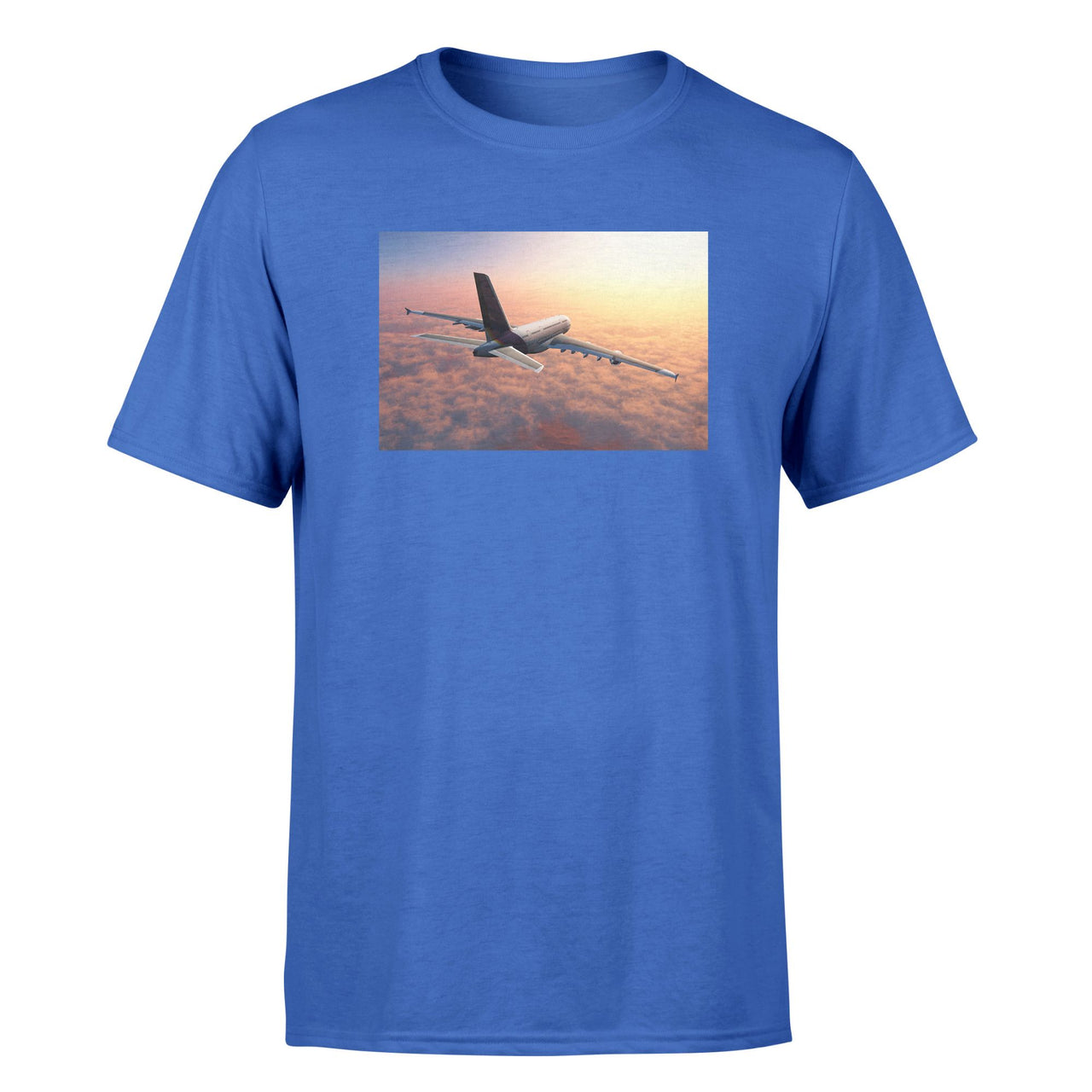 Super Cruising Airbus A380 over Clouds Designed T-Shirts