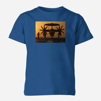 Thumbnail for Military Plane at Sunset Designed Children T-Shirts