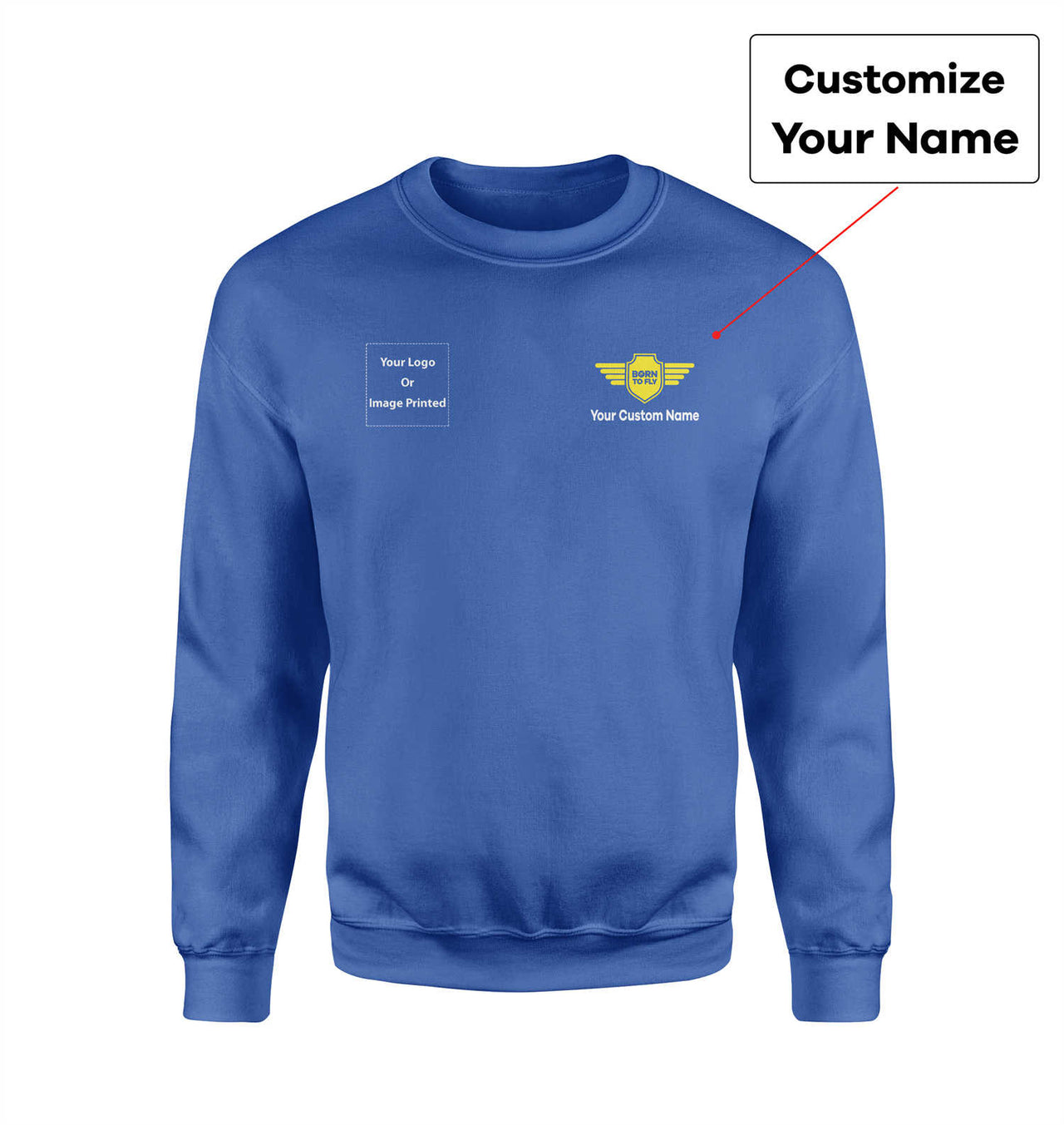 Side Your Custom Logos & Name (Badge 5) Designed Sweatshirts