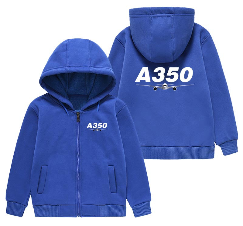 Super Airbus A350 Designed "CHILDREN" Zipped Hoodies