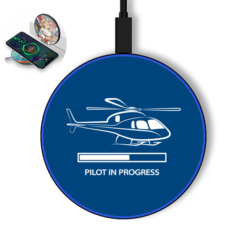 Pilot In Progress (Helicopter) Designed Wireless Chargers