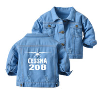 Thumbnail for Cessna 208 & Plane Designed Children Denim Jackets