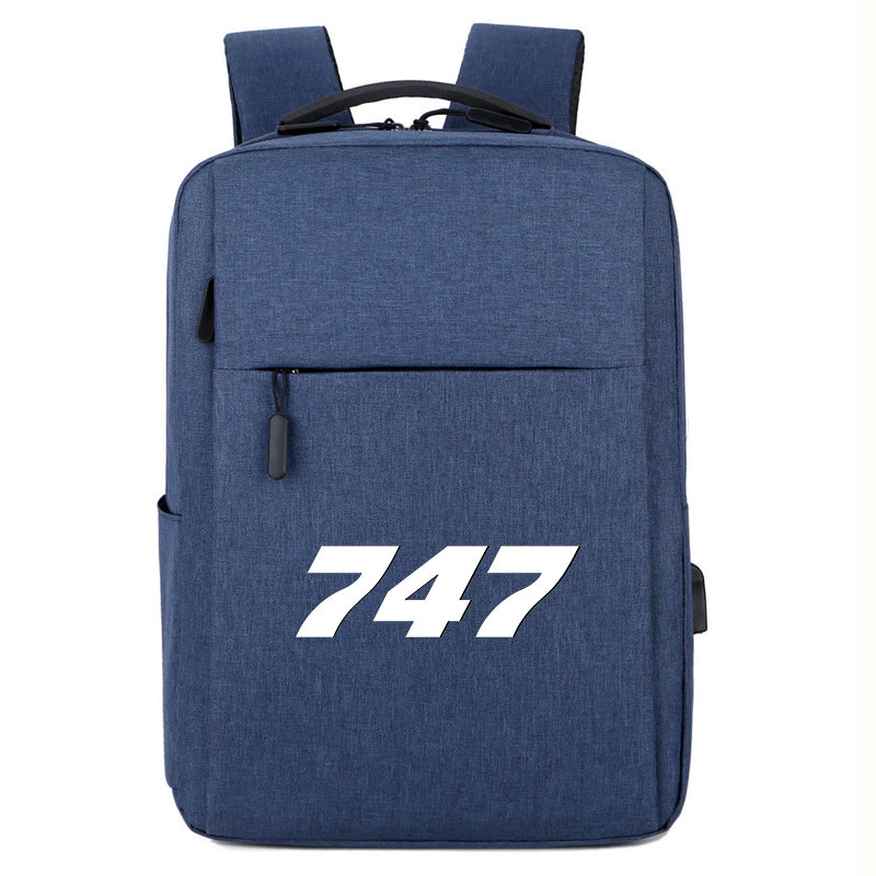 747 Flat Text Designed Super Travel Bags