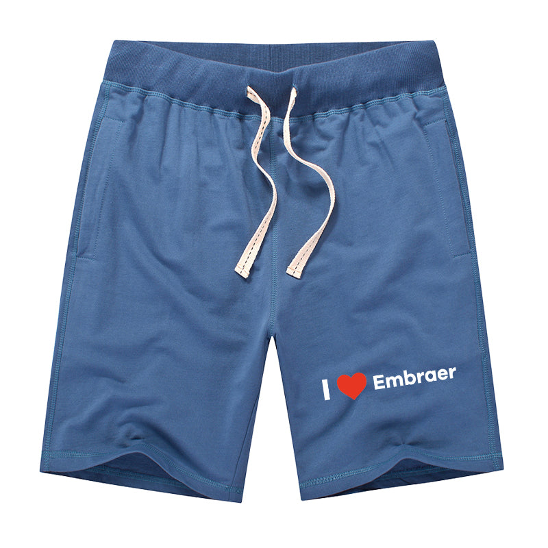 I Love Embraer Designed Cotton Shorts