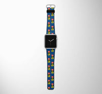 Thumbnail for Flat Colourful 737 Designed Leather Apple Watch Straps