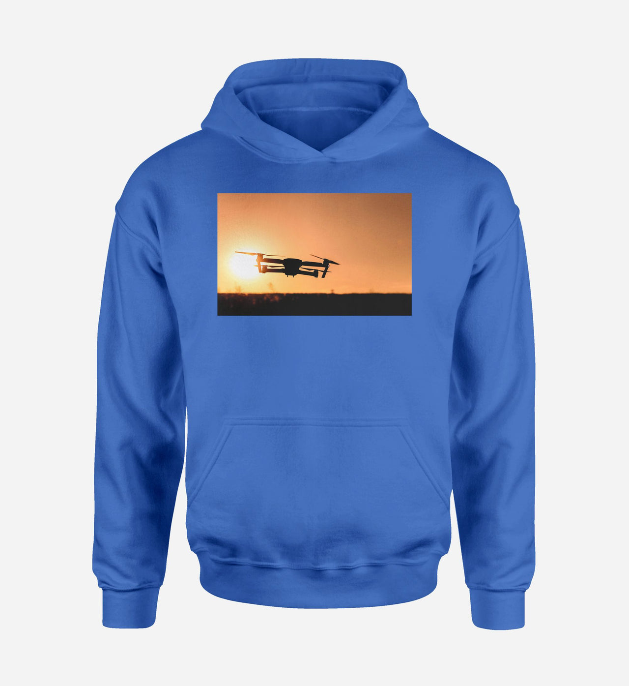 Amazing Drone in Sunset Designed Hoodies