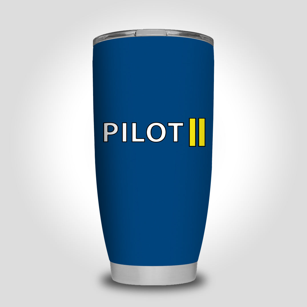 Pilot & Stripes (2 Lines) Designed Tumbler Travel Mugs