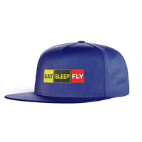 Thumbnail for Eat Sleep Fly (Colourful) Designed Snapback Caps & Hats