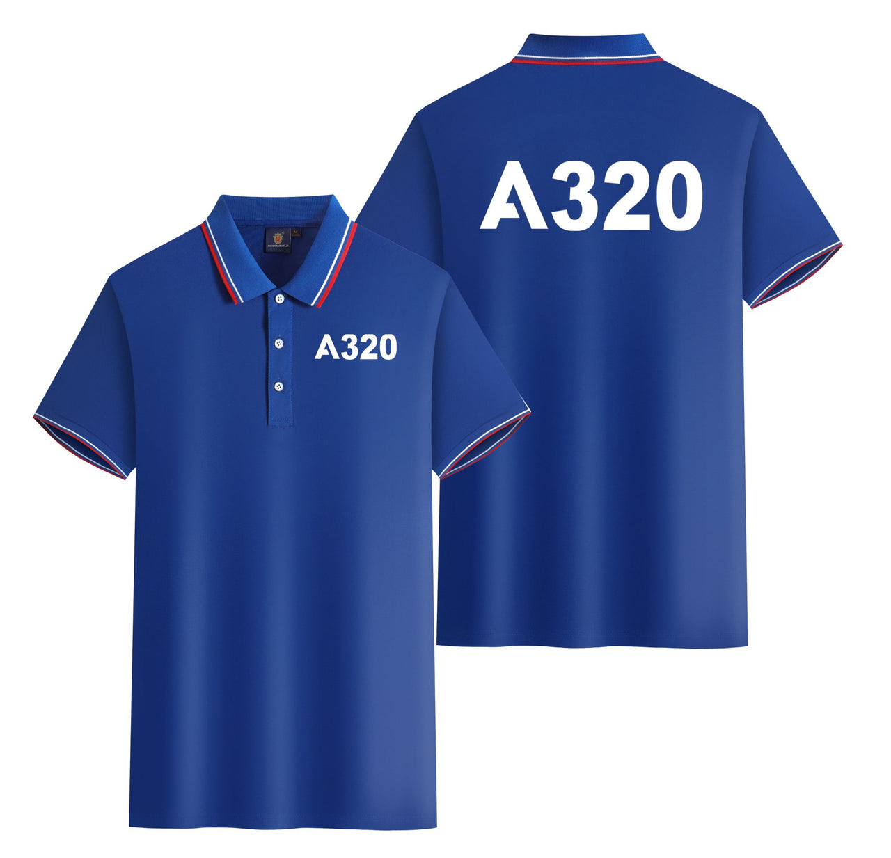 A320 Flat Text Designed Stylish Polo T-Shirts (Double-Side)