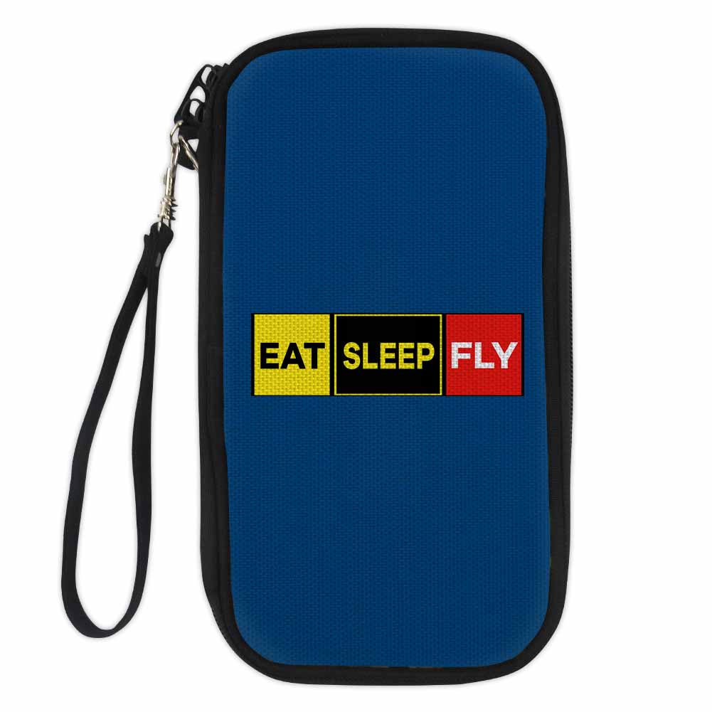 Eat Sleep Fly (Colourful) Designed Travel Cases & Wallets