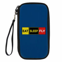 Thumbnail for Eat Sleep Fly (Colourful) Designed Travel Cases & Wallets
