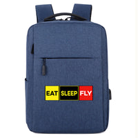 Thumbnail for Eat Sleep Fly (Colourful) Designed Super Travel Bags