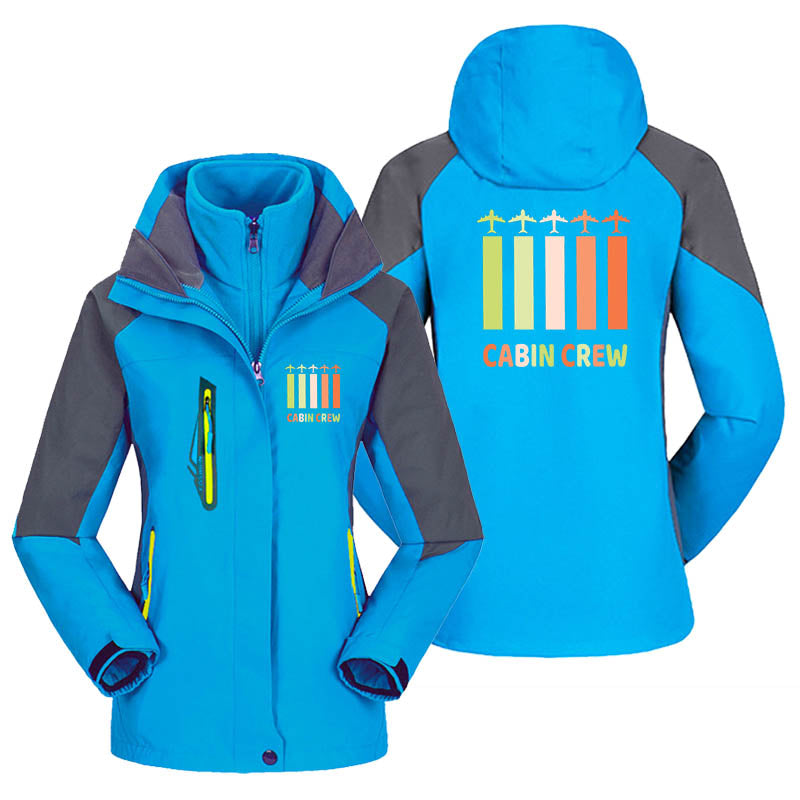 Colourful Cabin Crew Designed Thick "WOMEN" Skiing Jackets
