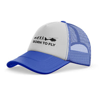 Thumbnail for Born To Fly Helicopter Designed Trucker Caps & Hats