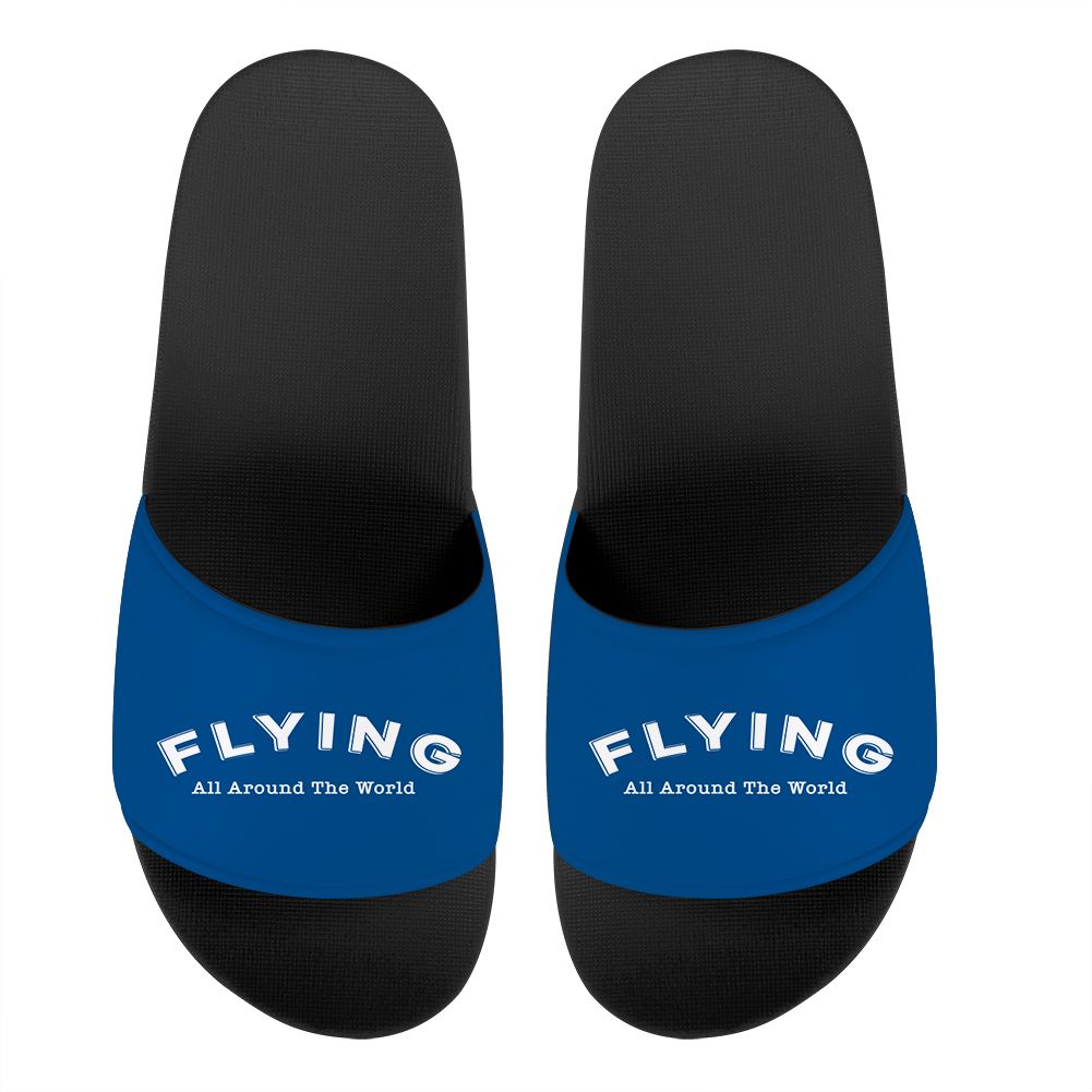 Flying All Around The World Designed Sport Slippers