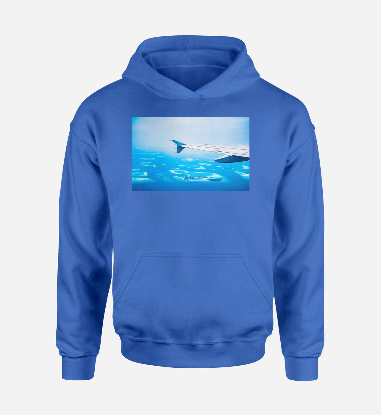 Outstanding View Through Airplane Wing Designed Hoodies