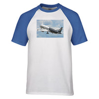 Thumbnail for Departing Airbus A350 (Original Livery) Designed Raglan T-Shirts