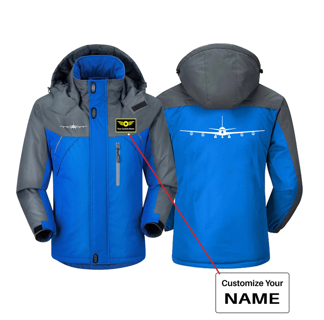 Boeing 707 Silhouette Designed Thick Winter Jackets
