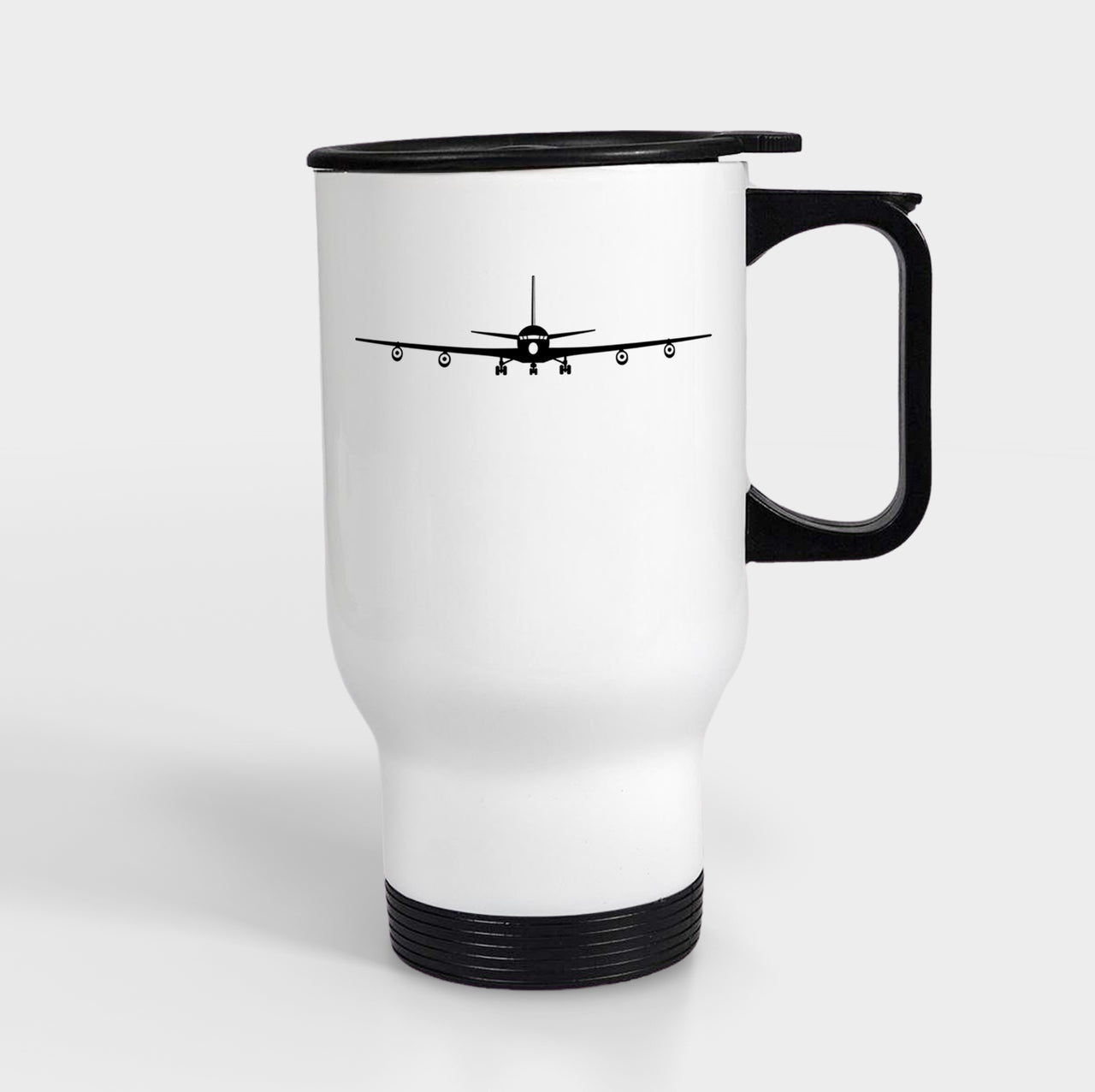 Boeing 707 Silhouette Designed Travel Mugs (With Holder)