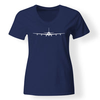 Thumbnail for Boeing 707 Silhouette Designed V-Neck T-Shirts