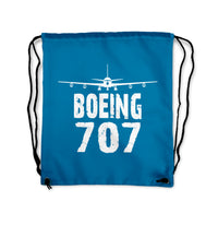 Thumbnail for Boeing 707 & Plane Designed Drawstring Bags