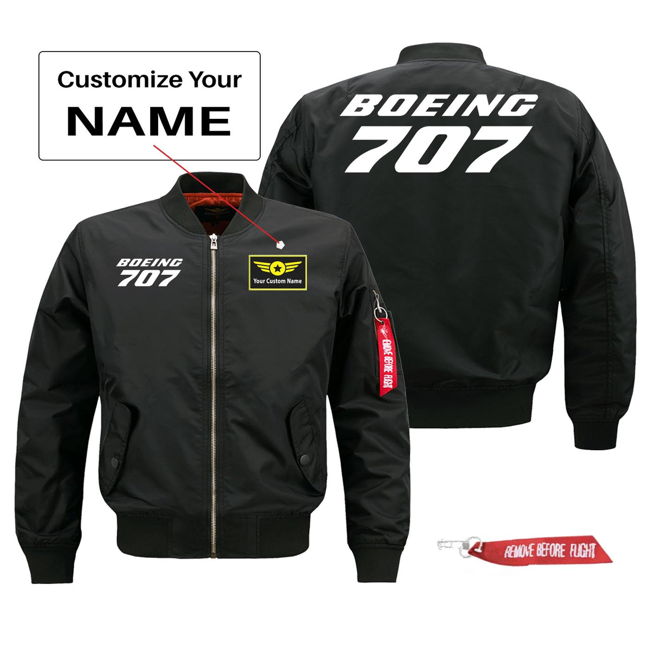 Boeing 707 Text Designed Pilot Jackets (Customizable)