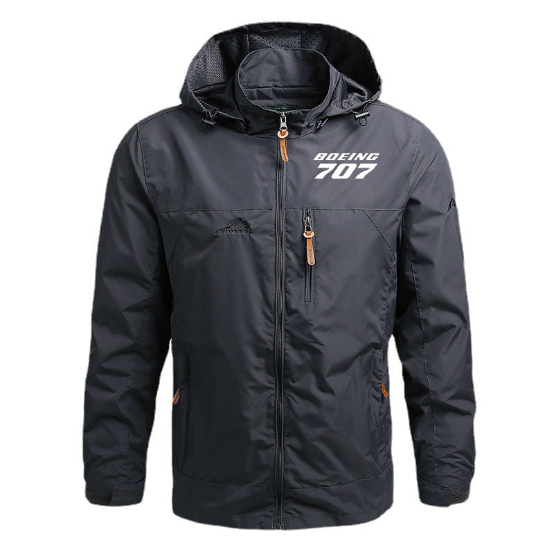 Boeing 707 & Text Designed Thin Stylish Jackets