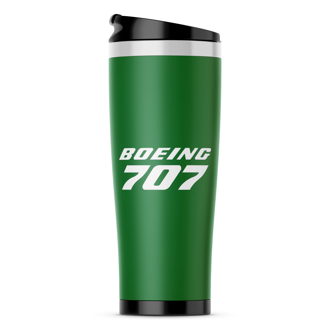 Boeing 707 & Text Designed Stainless Steel Travel Mugs