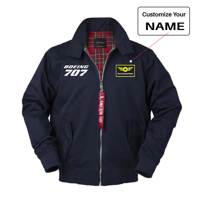 Boeing 707 & Text Designed Vintage Style Jackets