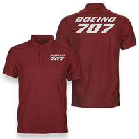 Thumbnail for Boeing 707 & Text Designed Double Side Polo T-Shirts