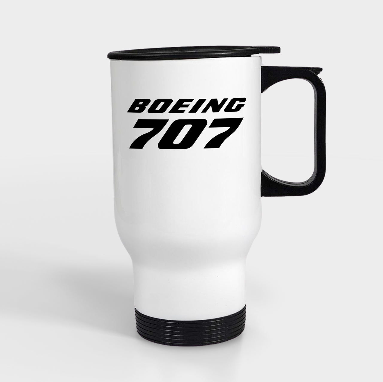 Boeing 707 & Text Designed Travel Mugs (With Holder)