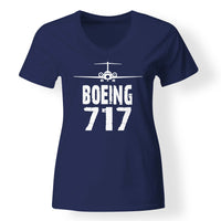 Thumbnail for Boeing 717 & Plane Designed V-Neck T-Shirts
