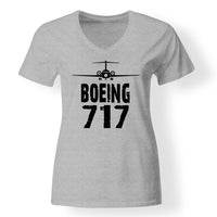 Thumbnail for Boeing 717 & Plane Designed V-Neck T-Shirts