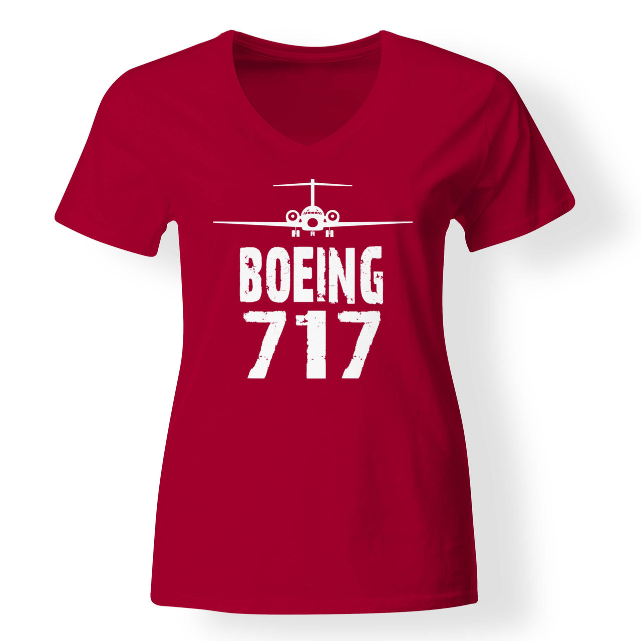 Boeing 717 & Plane Designed V-Neck T-Shirts