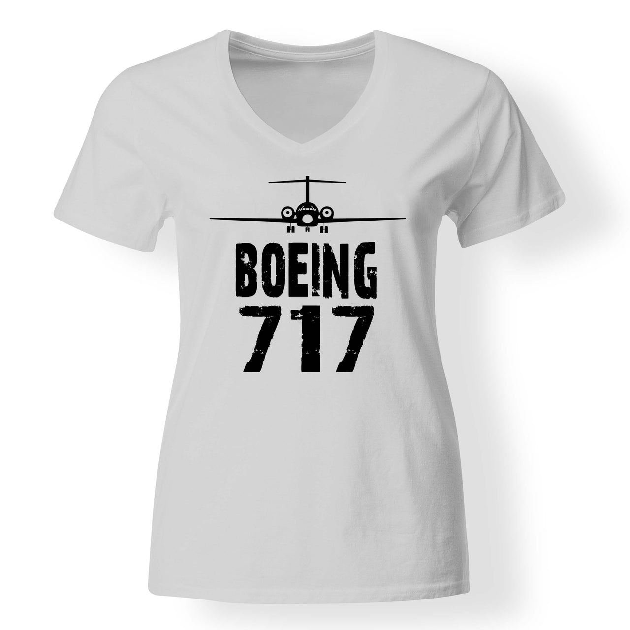 Boeing 717 & Plane Designed V-Neck T-Shirts