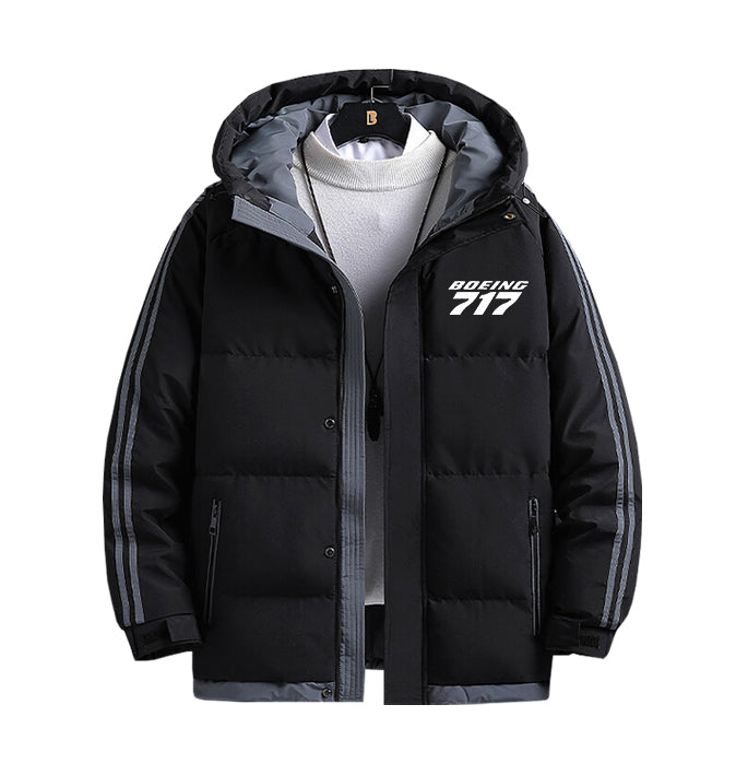 Boeing 717 & Text Designed Thick Fashion Jackets