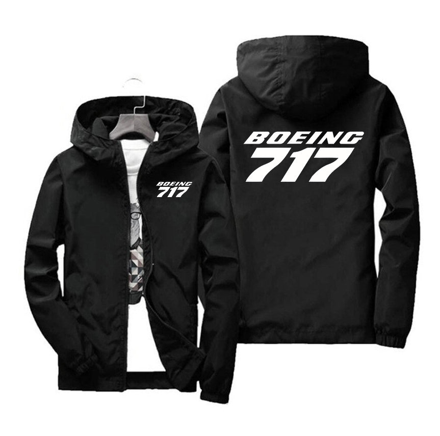 Boeing 717 & Text Designed Windbreaker Jackets