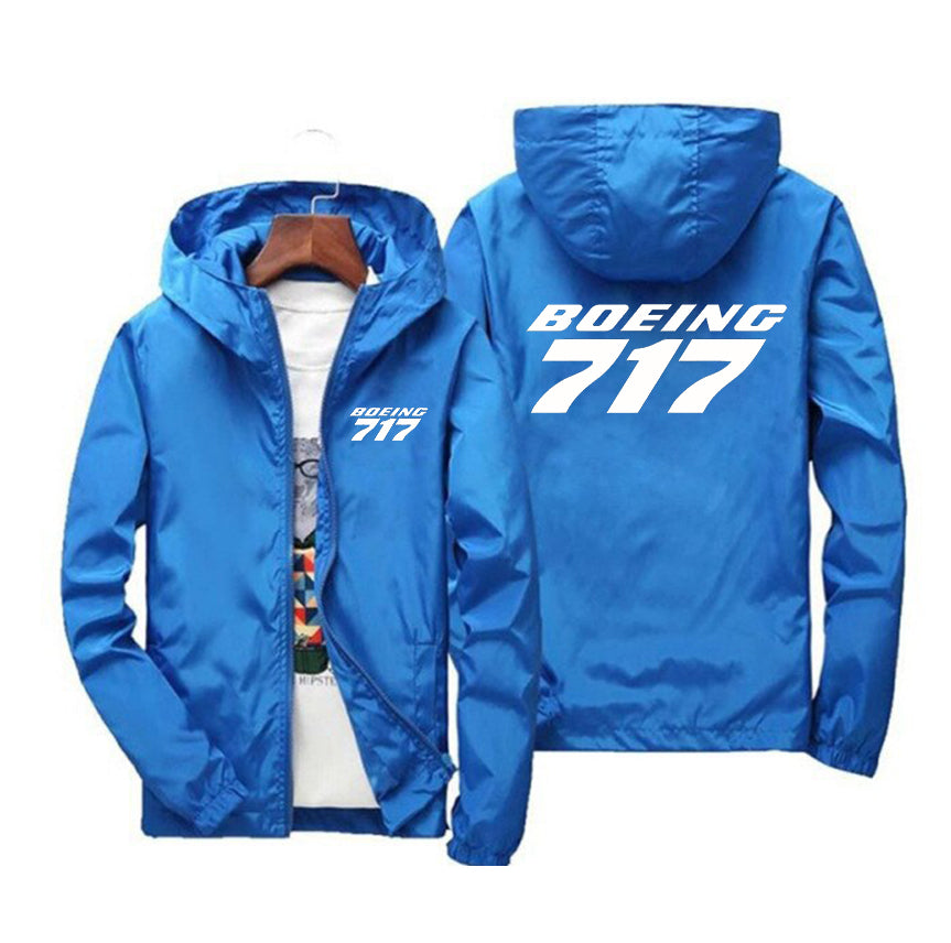 Boeing 717 & Text Designed Windbreaker Jackets