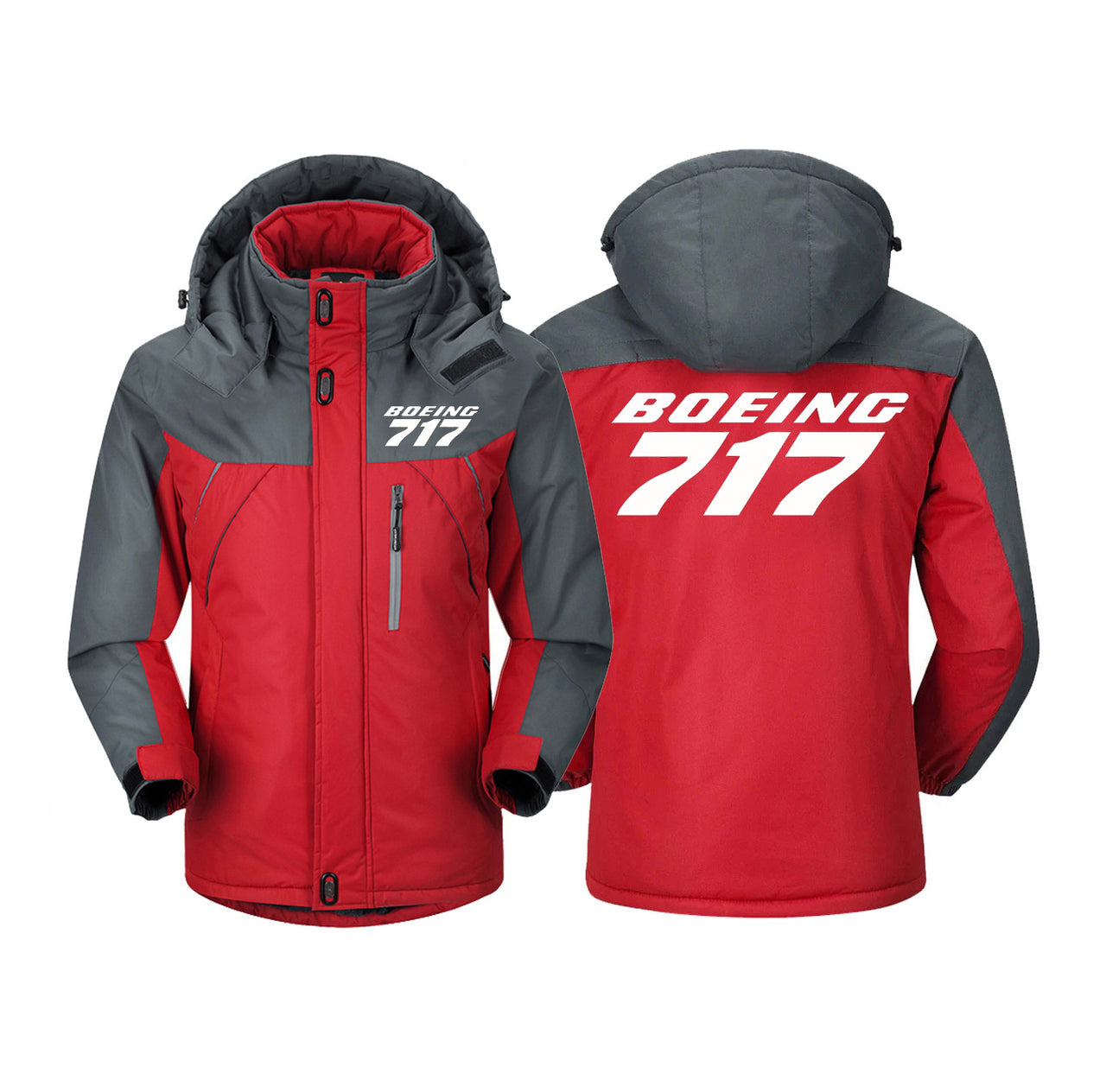 Boeing 717 & Text Designed Thick Winter Jackets