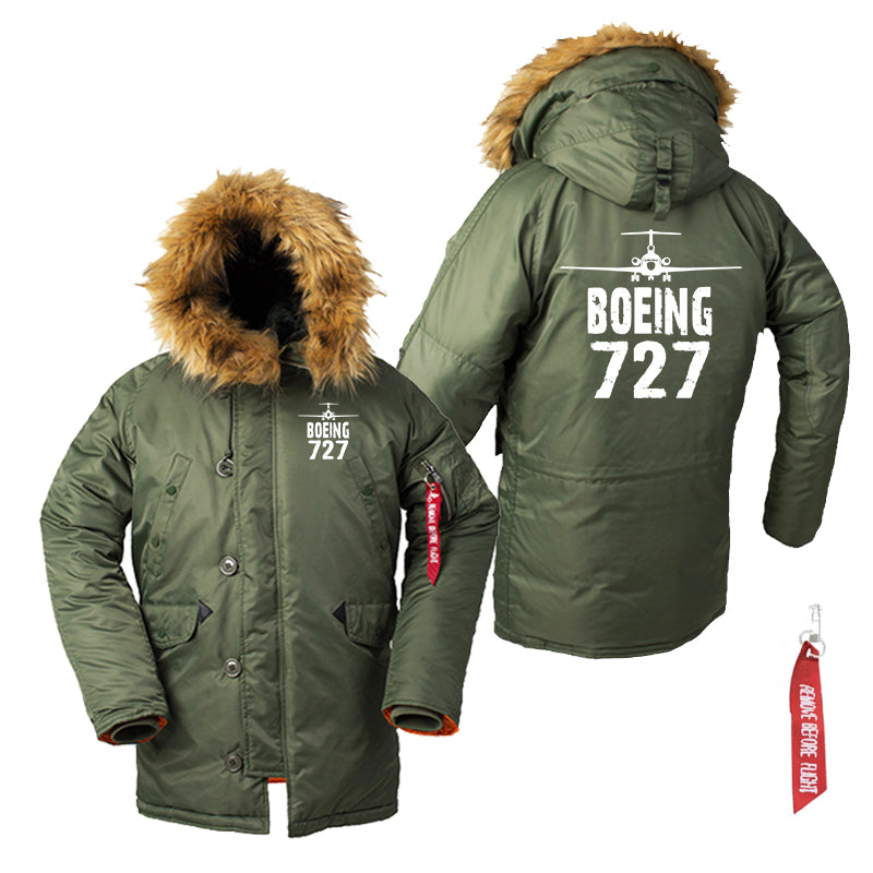 Boeing 727 & Plane Designed Parka Bomber Jackets
