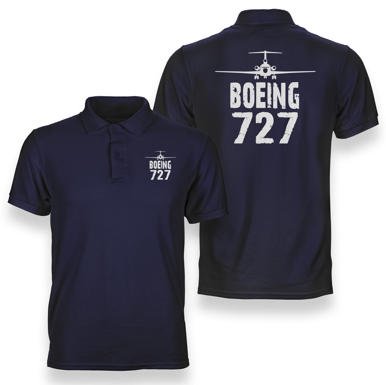 Boeing 727 & Plane Designed Double Side Polo T-Shirts