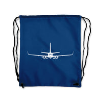 Thumbnail for Boeing 737-800NG Silhouette Designed Drawstring Bags