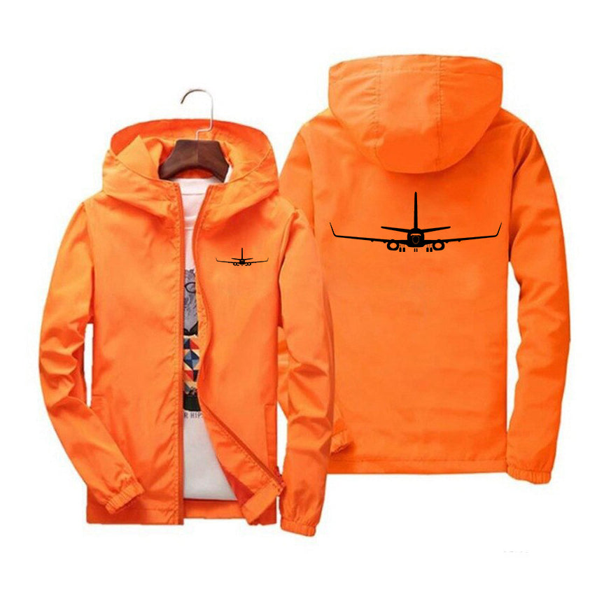 Boeing 737-800NG Silhouette Designed Windbreaker Jackets