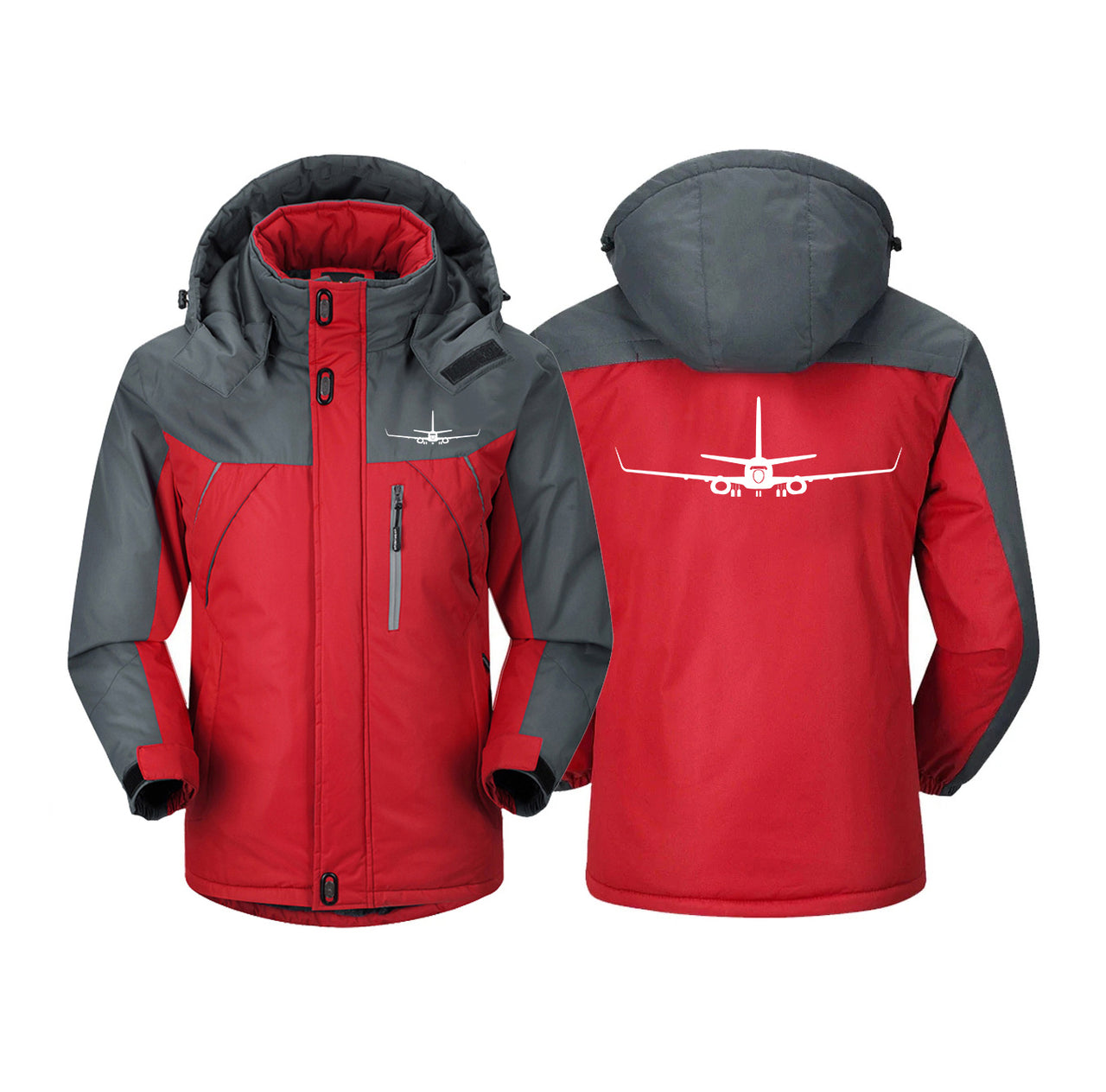 Boeing 737-800NG Silhouette Designed Thick Winter Jackets